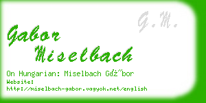 gabor miselbach business card